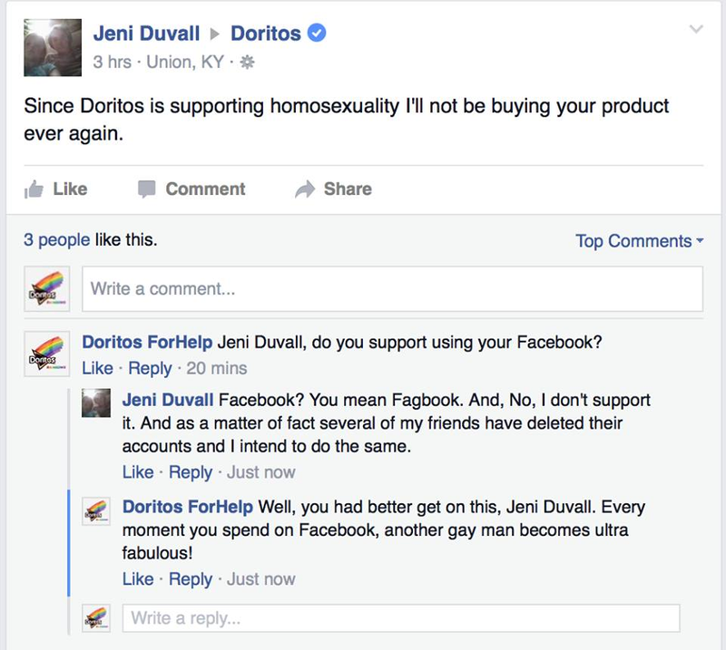 Illustration for article titled Fake Doritos company trolls homophobic haters